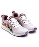 TOMSY CHOICE Mesh Detailed Floral Printed Ombre Lace Up Shoes - Purple