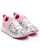 TOMSY CHOICE Mesh Detailed Floral Printed Ombre Lace Up Shoes - Pink