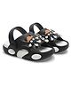 TOMSY CHOICE Cartoon Applique Detailed Perforated Slingback Sandals - Black