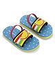 TOMSY CHOICE Striped & Fruit Patch Detailed Back Strap Sandals - Blue