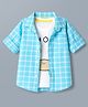 Dapper Dudes Cotton Woven Shirt Checked Full Sleeves Blue 9-12 Months