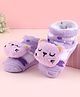 Cute Walk by Babyhug Fabric Socks Shoes With Large Hello Kitty Applique - Purple