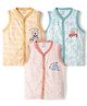 CUCUMBER Sinker Knit Sleeveless Printed Jhablas Pack of 3 - Baby Pink Cream & Blue