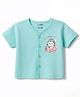 CUCUMBER Sinker Knit Half Sleeves Jhablas with Bear Print - Mint