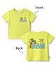 Ollypop Sinker Knit Half Sleeves Front & Back Beach Theme Printed T-Shirt - Lime