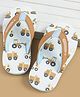 Cute Walk by Babyhug Slip On  Flip Flops with Car Print - White