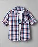 Pine Kids Cotton Woven Full Sleeves Checks Shirts and T-Shirt- Navy