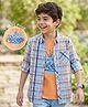 Pine Kids Cotton Woven Half Sleeves Checks Shirt With Printed T-Shirt - Multicolor