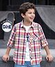 Pine Kids Cotton Woven Half Sleeves Checks Shirt With Printed T-Shirt - Multicolor