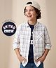 Pine Kids Cotton Woven Full Sleeves Checks Shirts & Text Printed T-Shirt - White