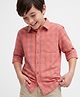 Pine Kids Cotton Woven Checks Shirt with Full Sleeves - Orange