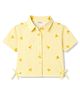 Babyhug Cotton Woven Top with Bow Embroidery Half Sleeves Yellow 5-6 Years