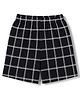 First Smile Single Jersey Knit Knee Length Checks Printed Shorts - Navy Blue
