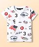 Ruff Cotton Knit T-Shirts Crew Neck All over printed White 6-7 Years