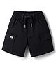 Ruff Cotton Woven Knee Length Solid Cargo Bermuda - Black