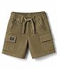 Ruff Cotton Woven Knee Length Solid Cargo Bermuda - Olive