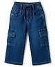 Ruff Full Length Straight Fit Cargo Washed Denim Jeans - Navy Blue
