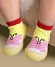 Cute Walk by Babyhug Slip On Sock Shoes With Butterfly Design - Yellow & Pink