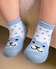 Cute Walk by Babyhug Slip on Sock Shoes with Bear Print - Blue