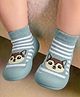 Cute Walk by Babyhug Slip On Closure Sock shoes With Fox Design - Sky Blue & White