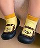 Cute Walk by Babyhug Slip On Closure Sock shoes With Tiger Design - Blue & Yellow