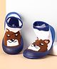 Cute Walk by Babyhug Slip On Sock Shoes With Animal Design - Blue & Brown