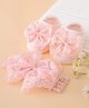 Bonfino Headband & Socks Combo Set With Bow Applique - Pink