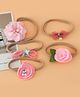 Bonfino Headbands With Floral and  Bow Applique Pack of 5 - Pink, Peach