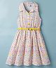 Hola Bonita Woven Sleeveless Floral Printed Frock With Belt - Multicolor