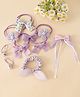 Babyhug Free Size Hair Rubber Bands with Bow , Flower Applique pack of 10 - Purple