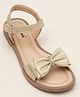 boyz n galz Bow Applique Detailed Stones Embellished Sandals - Gold