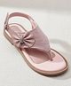 boyz n galz Stones Embellished Bow Applique Detailed Velcro Closure Sandals - Pink