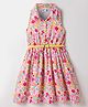 Hola Bonita Woven Sleeveless Floral Printed Frock With Belt - Multicolor