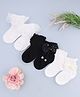 KIDLINGSS Cotton Knit Pack of 3 Bow Applique & Frill Detailed Socks - Multi Colour
