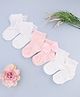 KIDLINGSS Cotton Knit Pack Of 3 Frill & Bow Applique Detailed Socks - Multi Colour