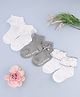 KIDLINGSS Cotton Knit Pack Of 3 Frill & Bow Applique Detailed Socks - Multi Colour