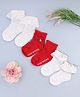 KIDLINGSS Cotton Knit Pack Of 3 Frill & Bow Applique Detailed Socks - Multi Colour