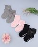 KIDLINGSS Cotton Knit Pack Of 3 Bow Applique Detailed Socks - Multi Colour