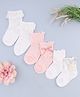KIDLINGSS Cotton Knit Pack Of 3 Lace Embellished & Bow Applique Detailed Socks - Multi Colour