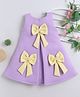 Ministitch Scuba Woven Sleeveless Bow Applique Detailed Dress - Lilac