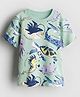 Googo Gaaga Cotton Knit Half Sleeves Sea Life Printed Tee - Green