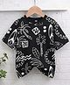 Googo Gaaga 100% Cotton Knit Half Sleeves AOP Coconut Tree Printed T-shirt - Black