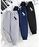 Googo Gaaga Cotton Knit Pack Of 3 Tyrranosaurus Rex Printed Pajamas - Grey Navy Blue & Black