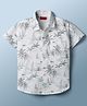 Radutu Cotton Woven Shirt Half Sleeve Tropical Print White 3-4 Years
