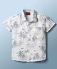Radutu Cotton Woven Shirt Half Sleeve Printed White 4-5 Years