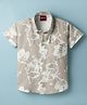 Radutu Cotton Woven Half Sleeve Printed Shirt Beige 3-4 Years