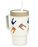 ONE & ONLY Kids Plastic Tumbler 260ml with Straw, Spill Proof Cartoon Printed Sipper, BPA Free Food Grade PP, Lightweight Sipper for School, Travel & Daily Use (White)