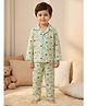 Rikidoos Cotton Woven Full Sleeves Rainbow & Hearts Printed Co-Ords Shirt & Pyjama Night Suit - Light Green