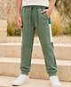 Pine Kids Knit Full Length Cut N Sew Text Printed Lounge Pant - Olive Green