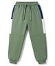 Pine Kids Knit Full Length Cut N Sew Text Printed Lounge Pant - Olive Green